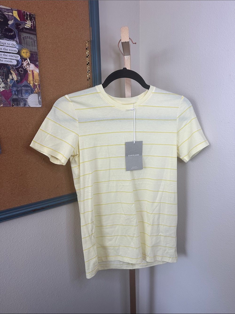 Everlane | Pale Yellow Striped Crew Tee
